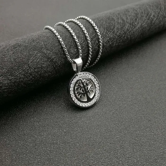 Wholesale Hip Hop Tree of Life Pendant Necklace | Titanium Steel Gold Plated AAA CZ Bulk Supplier & Factory Price