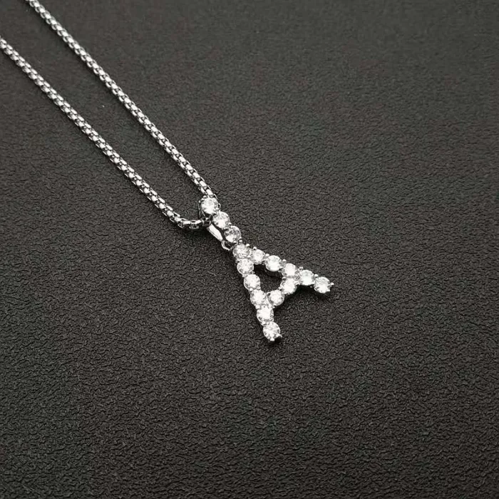 Wholesale Hip Hop BAR Letter Pendant Necklace | 316 Stainless Steel Gold Plated AAA CZ Bulk Supplier & Factory Price