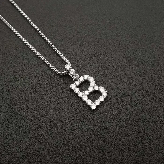 Wholesale Hip Hop BAR Letter Pendant Necklace | 316 Stainless Steel Gold Plated AAA CZ Bulk Supplier & Factory Price