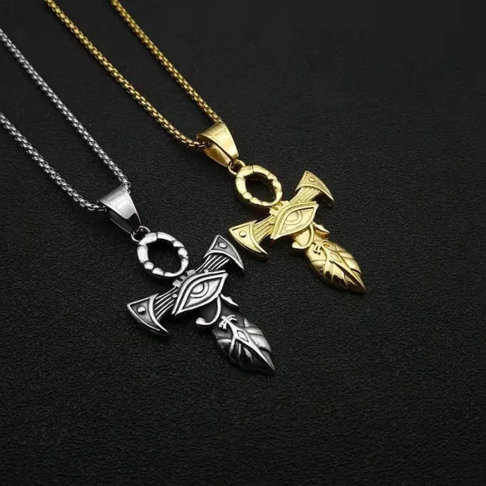 Wholesale Hip Hop Cross & Eye of Horus Pendant Necklace | Titanium Steel Stainless Steel Bulk Supplier & Factory Price