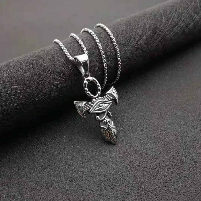 Wholesale Hip Hop Cross & Eye of Horus Pendant Necklace | Titanium Steel Stainless Steel Bulk Supplier & Factory Price