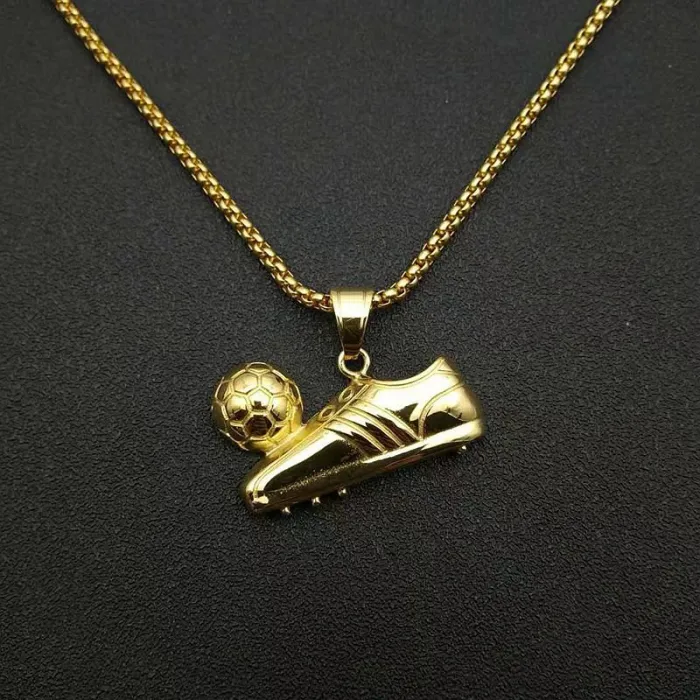 Wholesale Hip Hop Soccer Sneaker Pendant Necklace | Stainless Steel Vacuum Plated Bulk Supplier & Factory Price