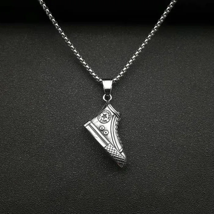 Wholesale Gold Plated Titanium Steel Sneaker Pendant Necklace – Hip Hop Jewelry Bulk Supplier Factory Price