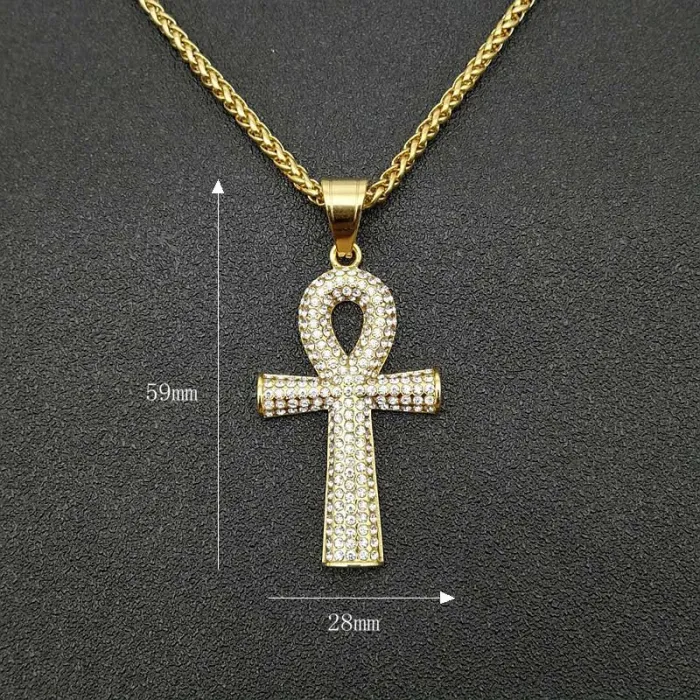 Wholesale Egyptian Ankh Key Pendant Necklace – Stainless Steel Hip Hop Jewelry Bulk Supplier Factory Price