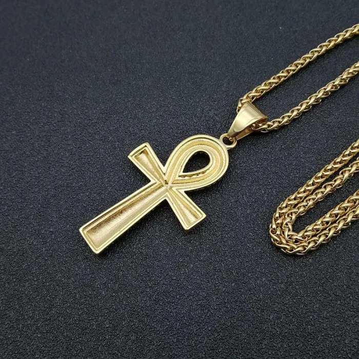 Wholesale Egyptian Ankh Key Pendant Necklace – Stainless Steel Hip Hop Jewelry Bulk Supplier Factory Price