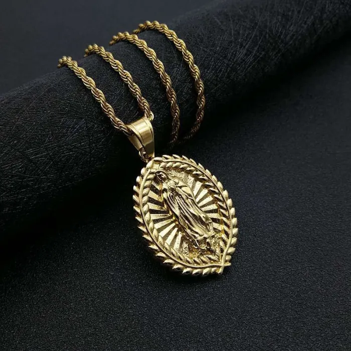 Wholesale Hip Hop Pendant Necklace – Bulk Vacuum Gold-Plated Titanium Steel Jewelry at Factory Price