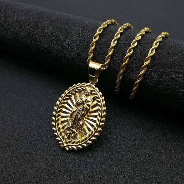 Wholesale Hip Hop Pendant Necklace – Bulk Vacuum Gold-Plated Titanium Steel Jewelry at Factory Price