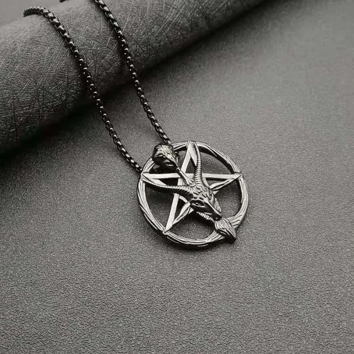 Wholesale Pan God Pendant Necklace – Bulk Stainless Steel Gothic Punk Goat Head Jewelry for Men at Factory Price