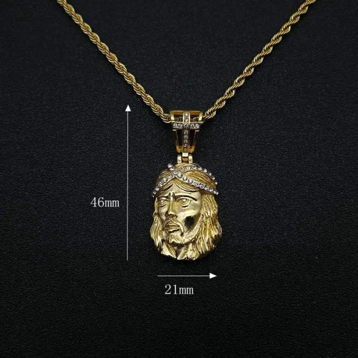 Wholesale Gold Plated Titanium Steel Jesus Pendant Necklace – Hip Hop Religious Jewelry Bulk Supplier Factory Price