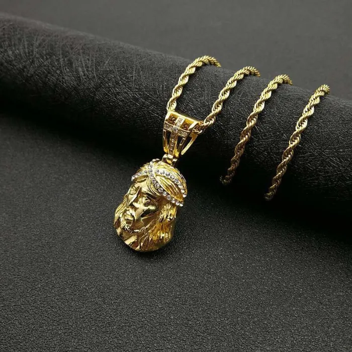 Wholesale Gold Plated Titanium Steel Jesus Pendant Necklace – Hip Hop Religious Jewelry Bulk Supplier Factory Price
