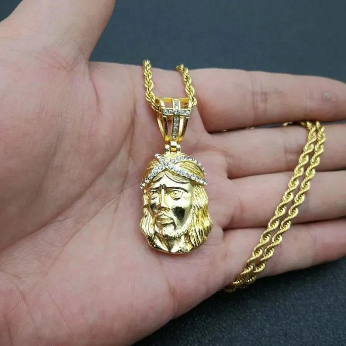 Wholesale Gold Plated Titanium Steel Jesus Pendant Necklace – Hip Hop Religious Jewelry Bulk Supplier Factory Price
