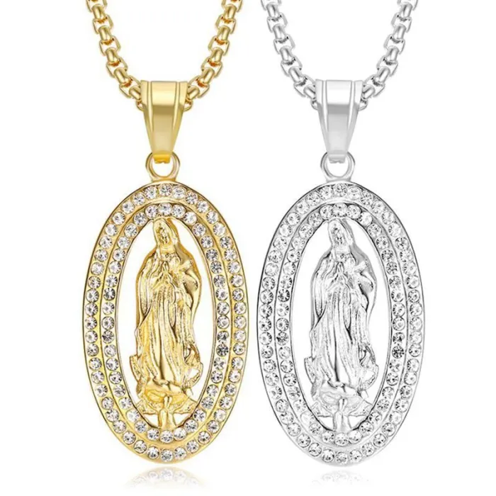 Wholesale Gold Plated Titanium Steel Pendant Necklace – Hip Hop Iced Out Jewelry Bulk Supplier Factory Price