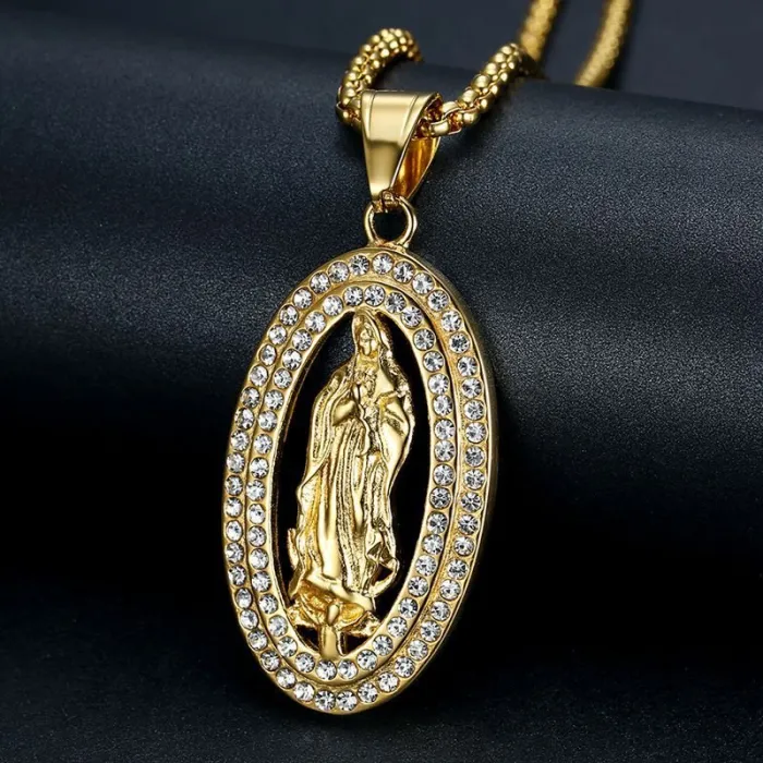 Wholesale Gold Plated Titanium Steel Pendant Necklace – Hip Hop Iced Out Jewelry Bulk Supplier Factory Price