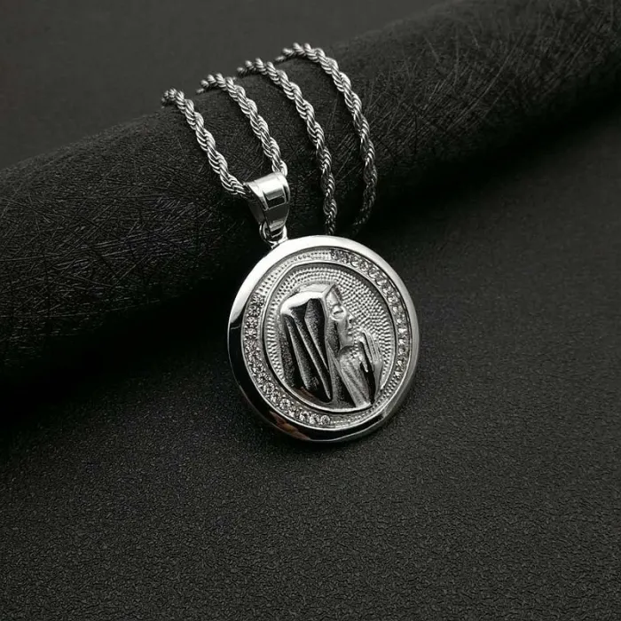 Wholesale Gold Plated Titanium Steel Virgin Mary Pendant Necklace – Hip Hop Religious Jewelry Bulk Supplier Factory Price