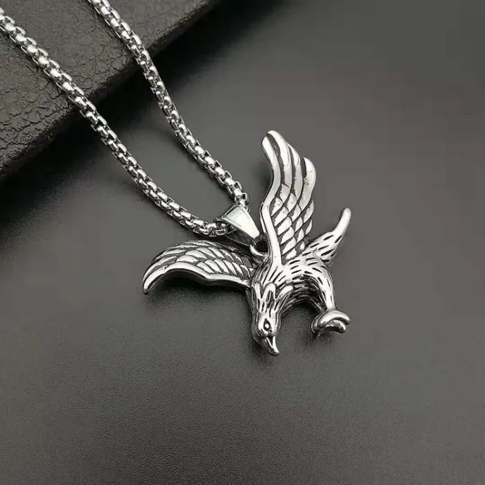 Wholesale Gold Plated Titanium Steel Eagle Pendant Necklace – Hip Hop Jewelry Bulk Supplier Factory Price