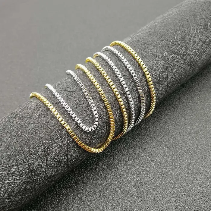 Wholesale Gold Plated Titanium Steel Box Chain Necklace – Unisex Jewelry Bulk Supplier Factory Price