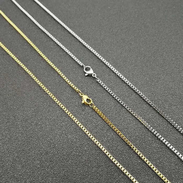 Wholesale Gold Plated Titanium Steel Box Chain Necklace – Unisex Jewelry Bulk Supplier Factory Price