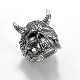Wholesale Horned Skull Ring – Bulk Gothic Stainless Steel Biker Jewelry for Men at Factory Price - Jewelryto