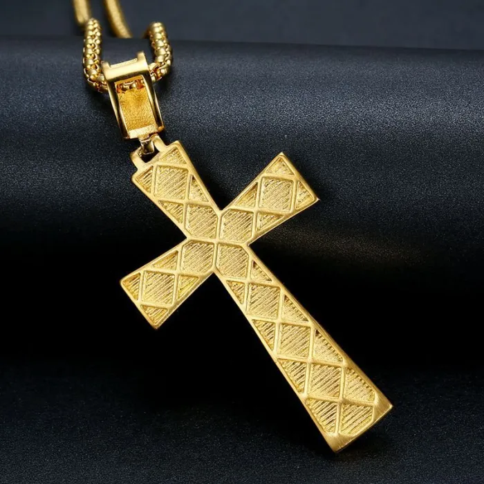 Wholesale Hip Hop Pendant Necklace – Bulk Gold-Plated Titanium Steel Jewelry with CZ at Factory Price