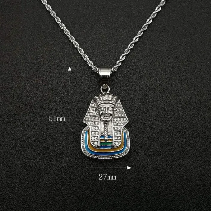 Wholesale Pharaoh Pendant Necklace | Hip Hop Iced Out Egyptian King Jewelry Bulk Supplier