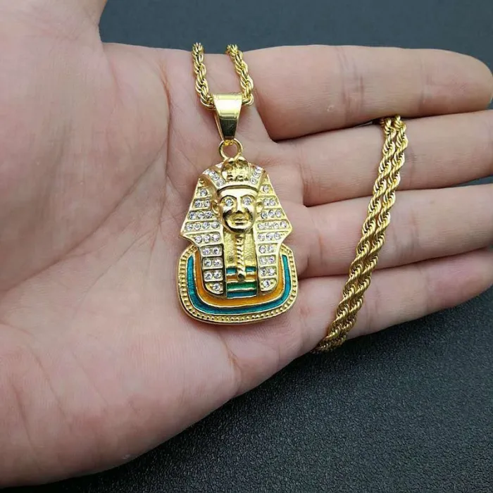 Wholesale Pharaoh Pendant Necklace | Hip Hop Iced Out Egyptian King Jewelry Bulk Supplier