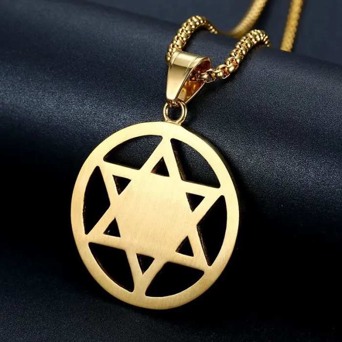Wholesale Star of David Pendant Necklace | Hip Hop Iced Out Titanium Steel Jewelry Bulk Supplier