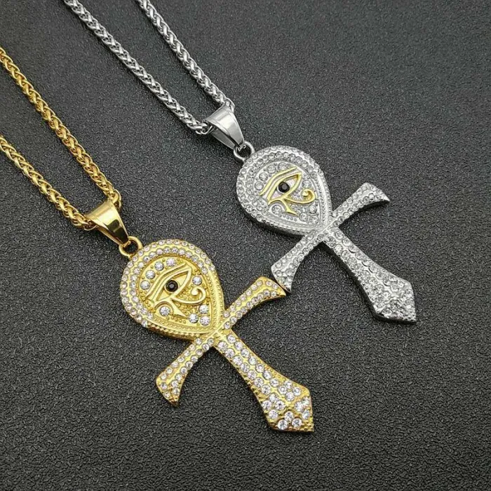 Wholesale Eye of Horus Ankh Pendant Necklace | Hip Hop Iced Out Jewelry Bulk Supplier Factory Price
