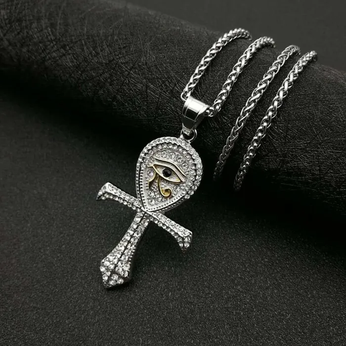 Wholesale Eye of Horus Ankh Pendant Necklace | Hip Hop Iced Out Jewelry Bulk Supplier Factory Price