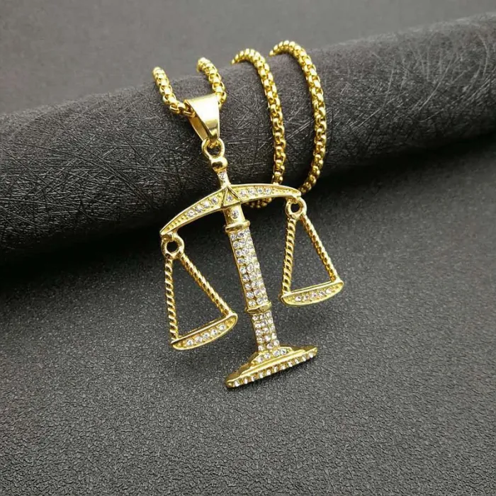 Wholesale Libra Zodiac Pendant Necklace | Hip Hop Titanium Steel Jewelry Bulk Supplier at Factory Price