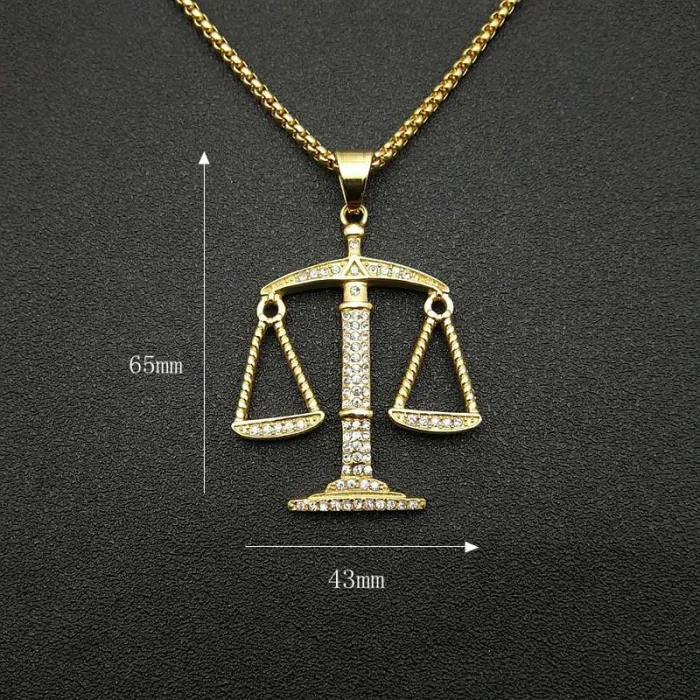 Wholesale Libra Zodiac Pendant Necklace | Hip Hop Titanium Steel Jewelry Bulk Supplier at Factory Price