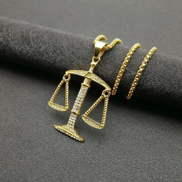 Wholesale Libra Zodiac Pendant Necklace | Hip Hop Titanium Steel Jewelry Bulk Supplier at Factory Price