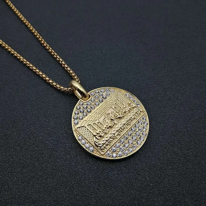 Wholesale 13 Apostles Pendant Necklace | Hip Hop Iced Out Gold-Plated Titanium Steel Jewelry Bulk Supplier