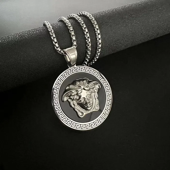 Wholesale Greek Mythology Pendant Necklace | Hip Hop Gold-Plated Color-Retaining Titanium Steel Jewelry Supplier