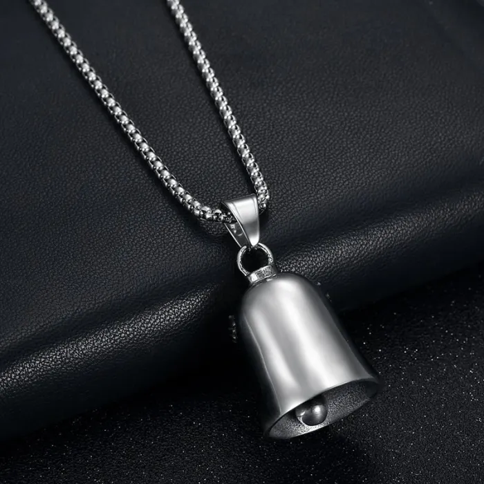Wholesale Angel Wing Biker Bell Pendant | Punk Titanium Steel Lucky Pet Charm & Exorcism Bell Supplier