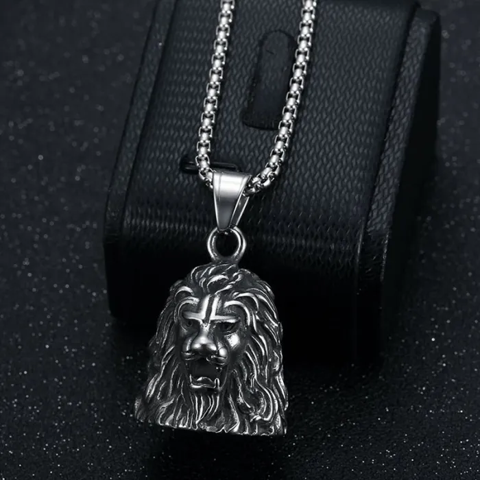 Wholesale Lion Head Motorcycle Bell | Punk Vintage Stainless Steel Lucky Biker Exorcism & Pet Bell Supplier