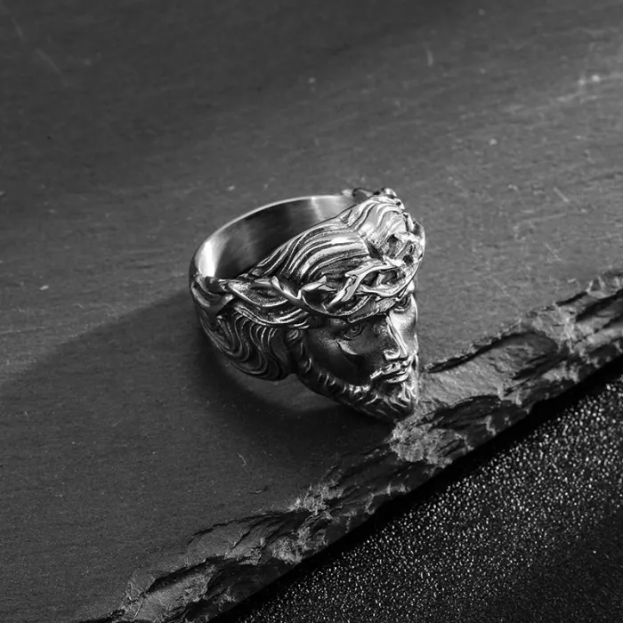 Wholesale YS Portrait Ring | Polished Gold-Plated Stainless Steel Men’s Jewelry Bulk Supplier