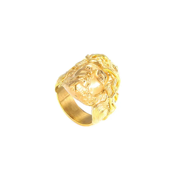 Wholesale YS Portrait Ring | Polished Gold-Plated Stainless Steel Men’s Jewelry Bulk Supplier