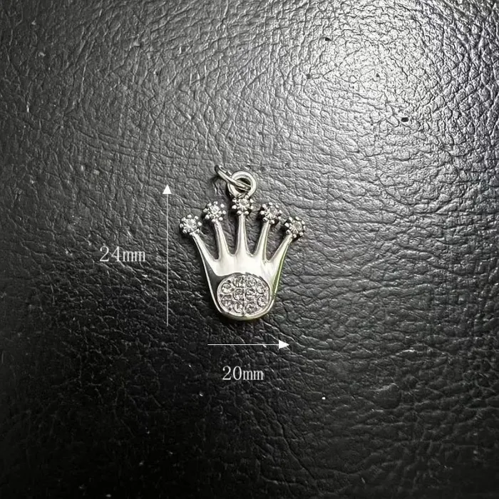 Wholesale Crown Pendant | Small Rhinestone Vacuum-Plated Cast Stainless Steel Jewelry Bulk Supplier
