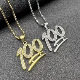 Wholesale Gold Plated Titanium Steel 100 Emoji Pendant Necklace – Hip Hop Iced Out Jewelry Bulk Supplier Factory Price - Jewelryto