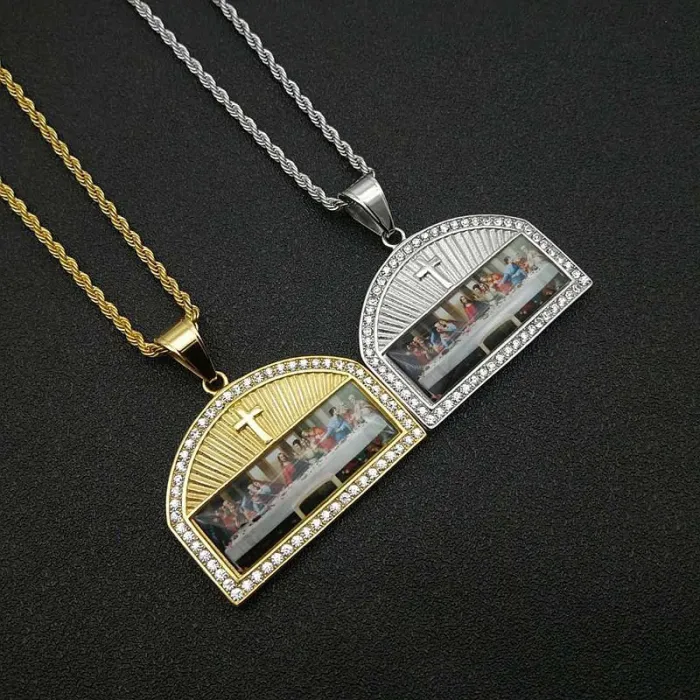 Wholesale Gold Plated Titanium Steel Thirteen Apostles Pendant Necklace – Religious Jewelry Bulk Supplier Factory Price