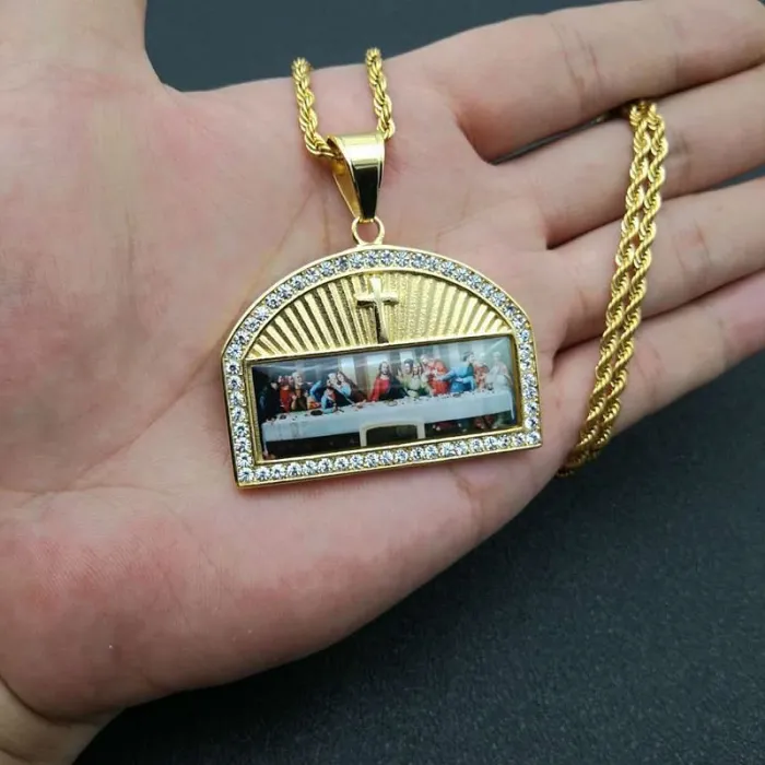 Wholesale Gold Plated Titanium Steel Thirteen Apostles Pendant Necklace – Religious Jewelry Bulk Supplier Factory Price