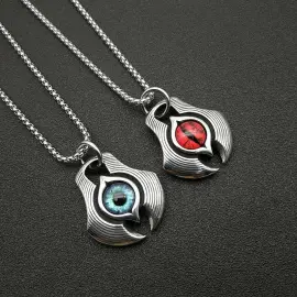 Wholesale Punk Retro Evil Eye Pendant Necklace – Stainless Steel Red Blue Polished Jewelry Factory Price - Jewelryto