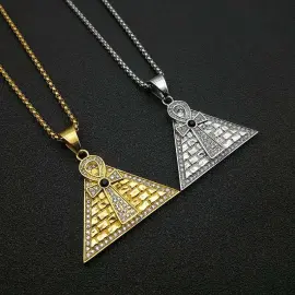 Wholesale Hip Hop Gold Pyramid Pendant Necklace – Stainless Steel Jewelry Supplier & Factory Price - Jewelryto