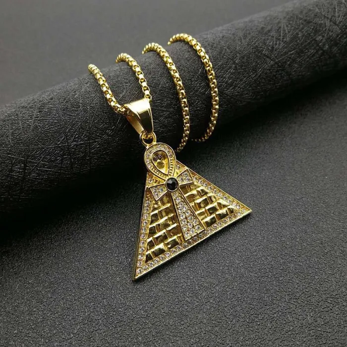 Wholesale Hip Hop Gold Pyramid Pendant Necklace – Stainless Steel Jewelry Supplier & Factory Price