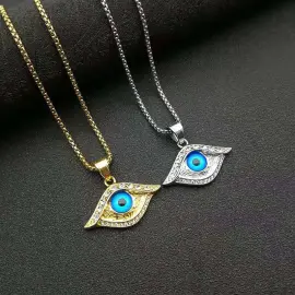 Wholesale Hip Hop Turkish Blue Eye Pendant Necklace – Gold Plated Stainless Steel Jewelry Factory Price - Jewelryto