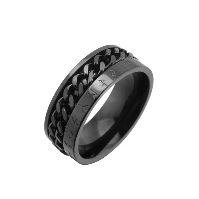 Wholesale Viking Spinner Ring – Stainless Steel Nordic Glow Chain Ring for Men Factory Price