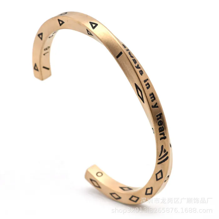 Wholesale Viking Warrior Bracelet – Stainless Steel Open Cuff Bangle for Men & Couples Jewelry Factory Price