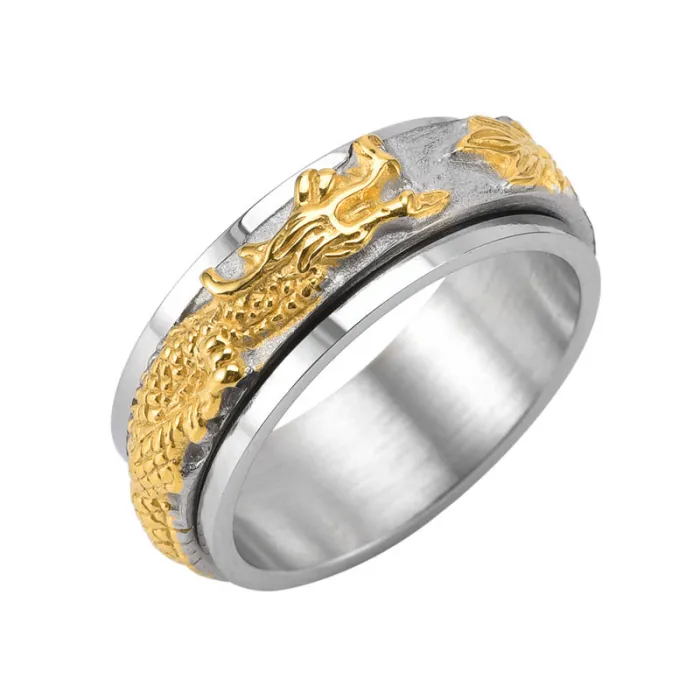 Wholesale Dragon Spinner Ring – Stainless Steel Rotating Ring for Men Creative Fashion Jewelry Factory Price