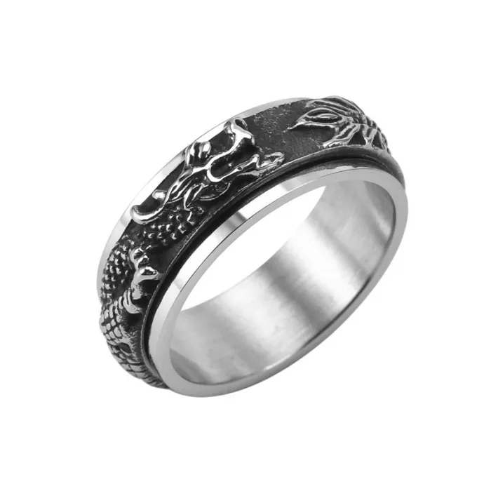 Wholesale Dragon Spinner Ring – Stainless Steel Rotating Ring for Men Creative Fashion Jewelry Factory Price