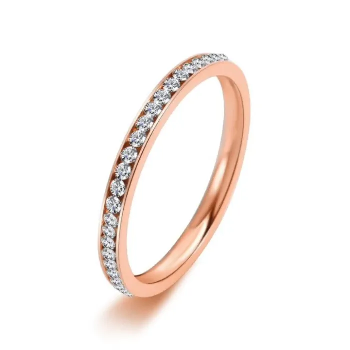 Wholesale Stainless Steel Zircon Ring – Women’s Gold Full Star Trendy Jewelry Factory Price